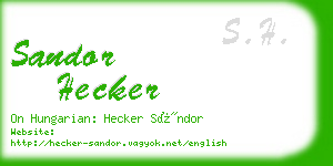 sandor hecker business card